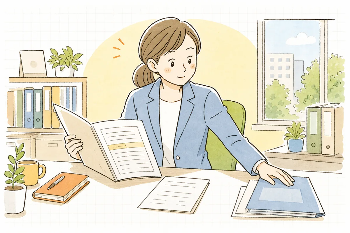 契約書の保証人欄を見ながら、保証会社への切り替えを検討している賃貸管理担当者